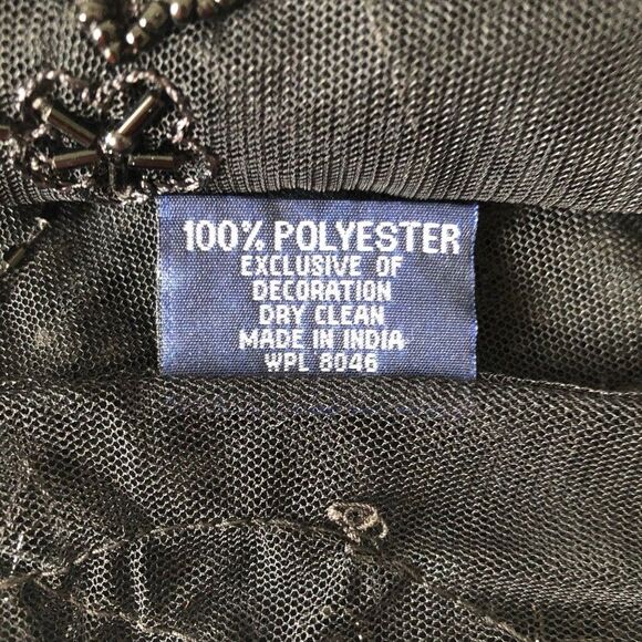 Elegant Sheer Beaded Black Scarf Evening Shawl 20"x78" - Picture 8 of 12